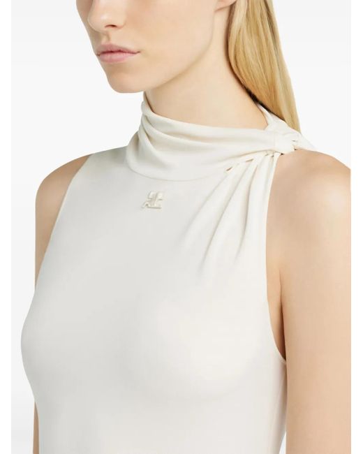 Courreges Gedrapeerde Mini-Jurk in het White