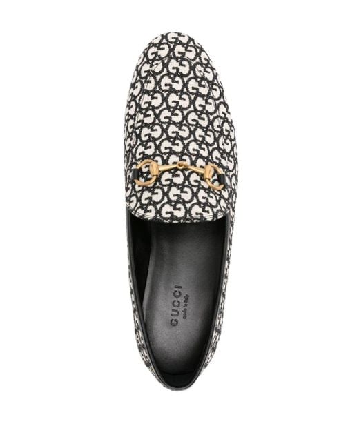 Gucci Gray Jordaan Monogram Loafers