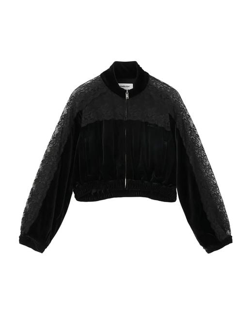 Ambush Black Lace-Panel Bomber Jacket