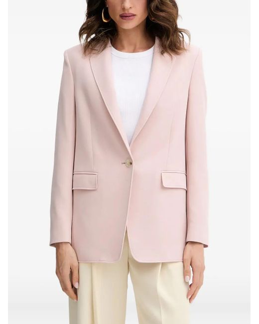 Boss Pink Single-Button Notched-Lapels Blazer