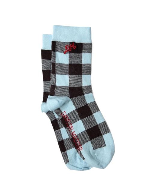 Damson Madder Blue Logo-Embroidered Socks