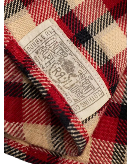 RRL Red Plaid Long-Sleeved Shirt for men