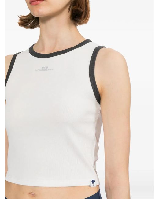 AAPE BY A BATHING AP White Logo Printed Top