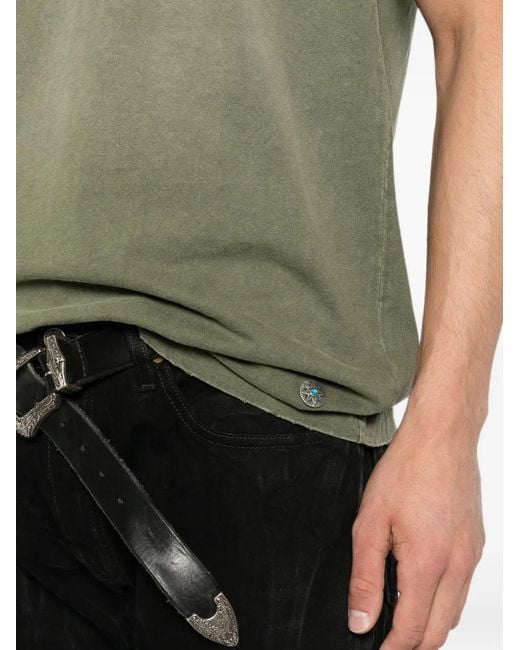 Antik Denim Green Logo-Plaque T-Shirt for men