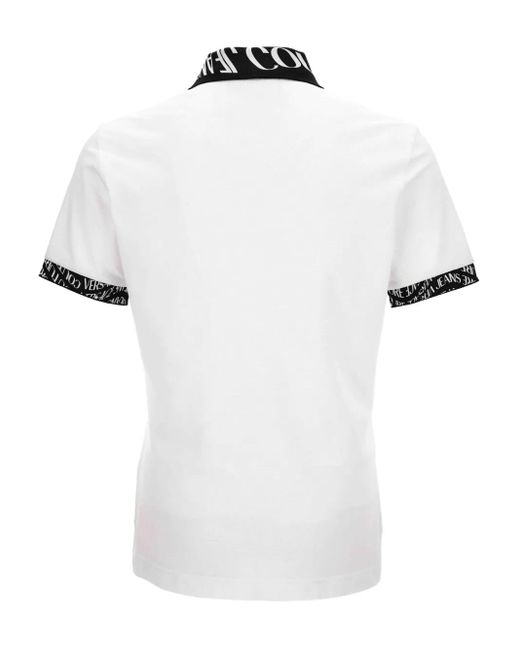 Versace Jeans Couture White Liquify-Logo Polo Shirt for men