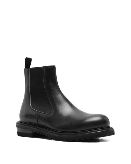 Buttero Black Elasticated-Ankle Boots for men