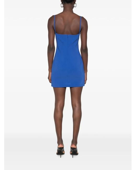 Givenchy Blue Square-Neck Spaghetti-Strap Mini Dress