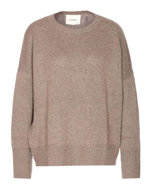 Jersey de cachemira con cuello redondo Lisa Yang de color Brown
