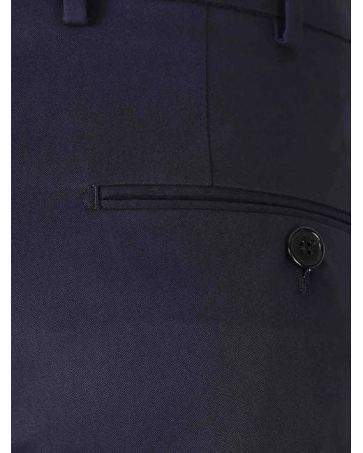 Incotex Blue Pressed-Crease Slim-Fit Trousers for men
