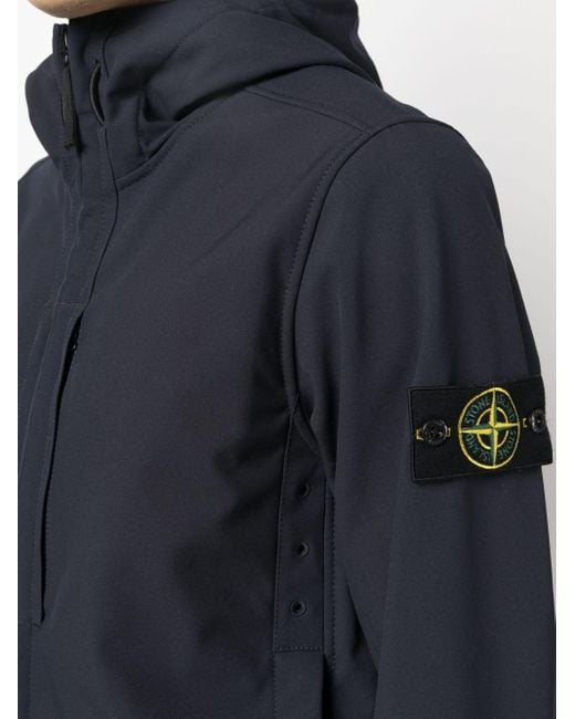 Stone Island Blue Q0122 Soft Shell-r_e.dye® Technology In Recycled Polyester for men