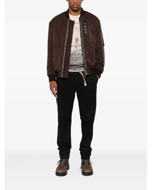 White Sand Black Greg Drawstring-Waist Trousers for men