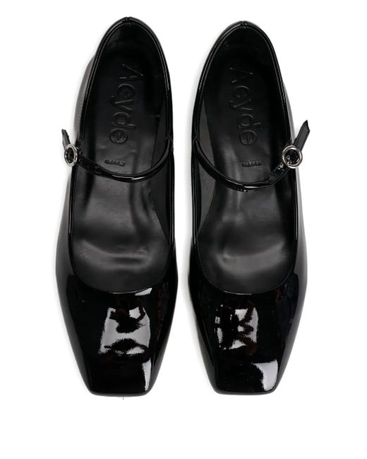 Aeyde Leren Ballerina's Met Gespsluiting in het Black