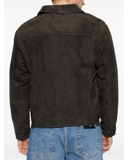 AllSaints Black Shelton Suede Jacket for men