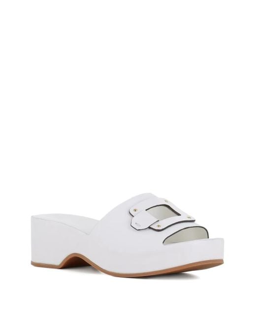 Roberto Del Carlo White Buckle-Detail Sandals