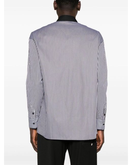 Karl Lagerfeld Gray Logo-print Panelled Zip-up Shirt for men