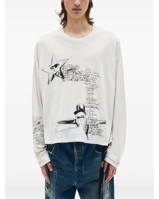 Ann Demeulemeester Sketchbook T-Shirt in Blue for Men | Lyst