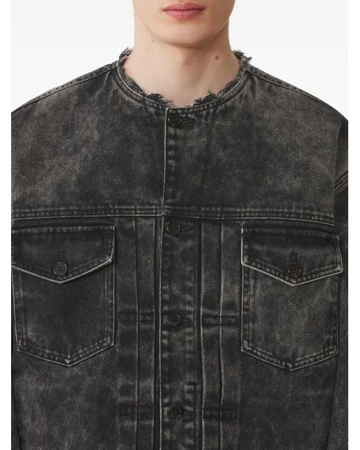 Lanvin Black Denim Collarless Jacket for men