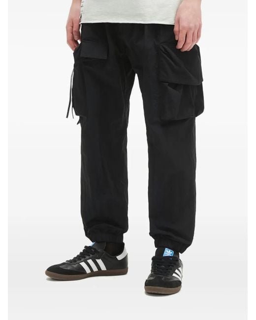 Musium Div. Black Logo-Patch Track Pants for men