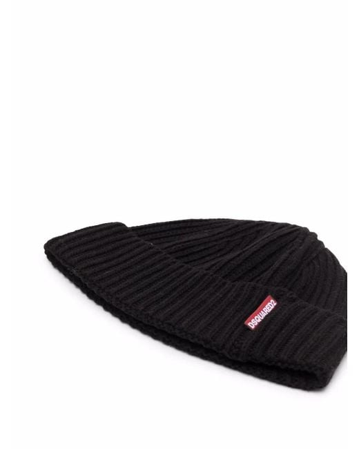 DSquared² Black Hat Gloves Knit Set for men