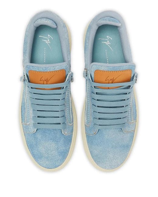 Giuseppe Zanotti Blue Gz94 Double-Zip Low-Top Sneakers for men