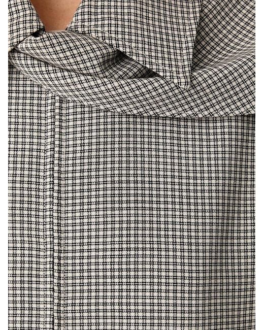 Rag & Bone Gray Veste À Carreaux Et Empiècement Drapé