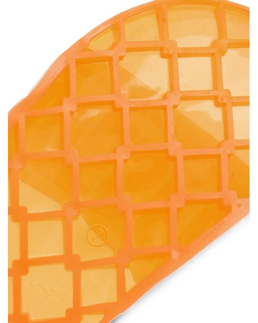 DIESEL Orange Logo-Embossed Slides
