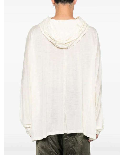 Maglione Con Scollo Drappeggiato di Rick Owens in Natural da Uomo