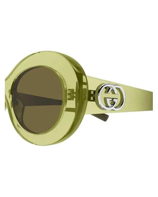 Gucci Green Oval-Frame Sunglasses