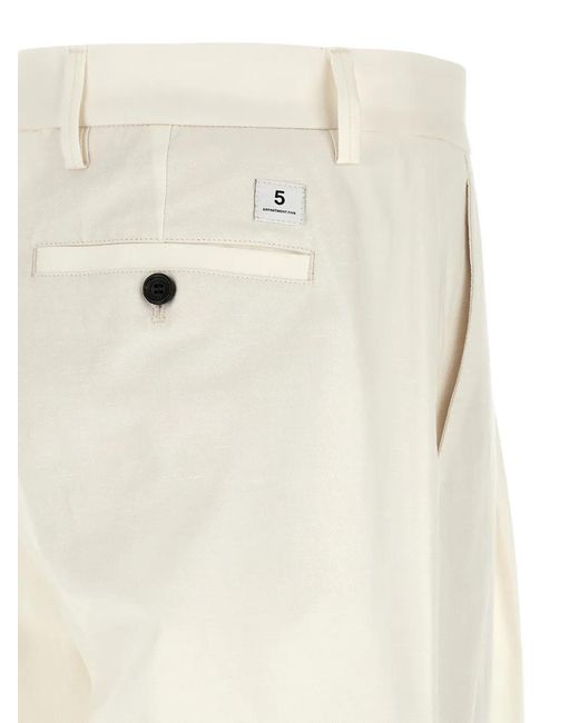 Department 5 White Gin Logo-Patch Trousers for men