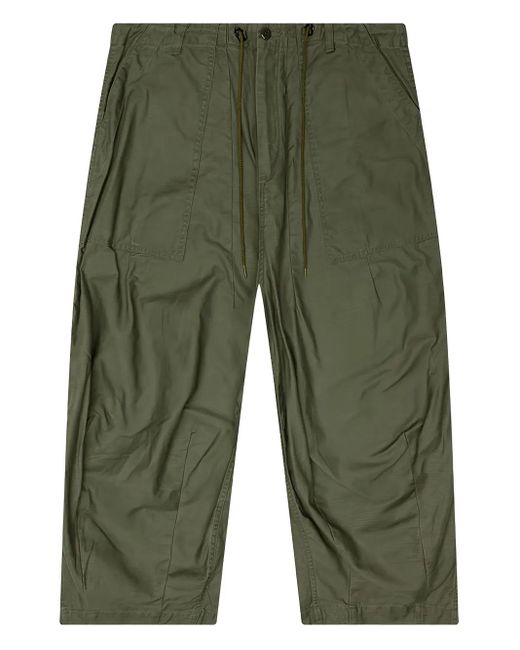 Needles Green Cargo Relaxed-Fit Trousers for men