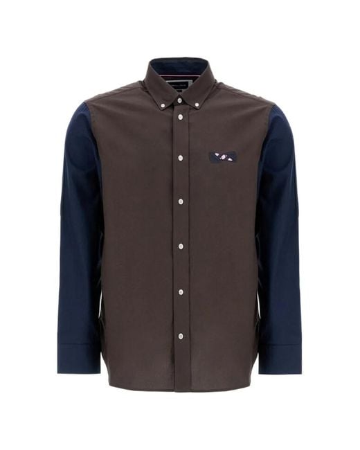 Eden Park Black Colourblock Button-Down Shirt for men