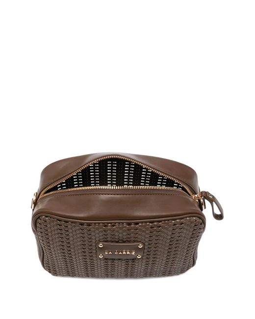 La Carrie Brown Woven Tassel Leather Shoulder Bag
