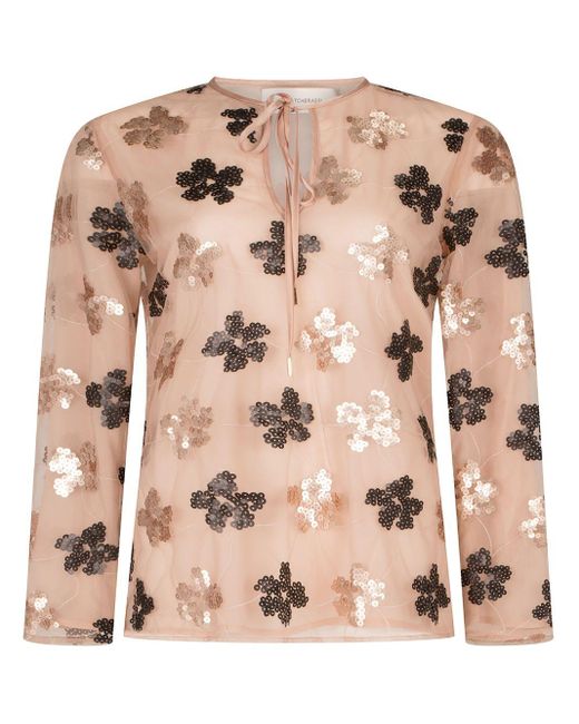 Silvia Tcherassi Pink Tosca Floral-embroidered Blouse