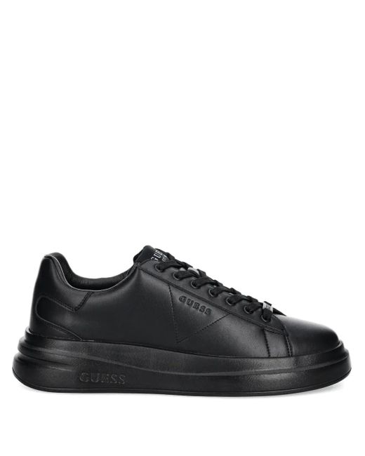 Guess Black Elba Embossed-Logo Platform Sneakers for men