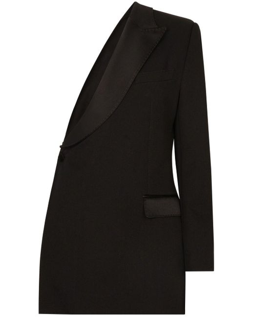Blazer monospalla asimmetrico di Dolce & Gabbana in Black