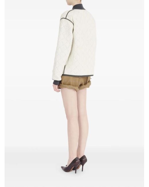 Maison Margiela White Quilted Bomber Jacket