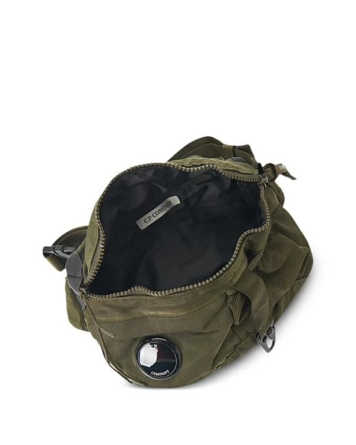 C P Company Green Nylon B Lens Waist Bag for men