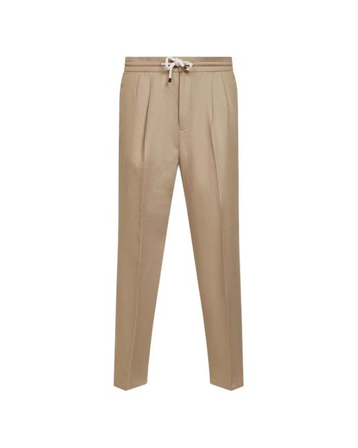 Brunello Cucinelli メンズ ナチュラル ドローストリング パンツ