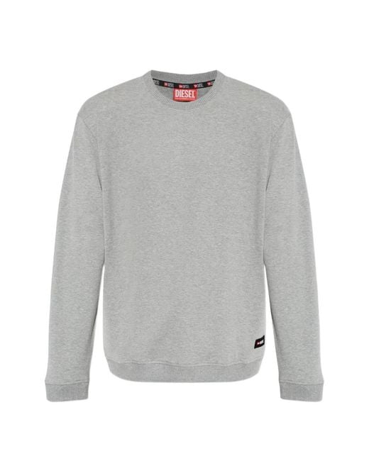 DIESEL Gray Willy-D-Core Logo-Patch Sweatshirt for men