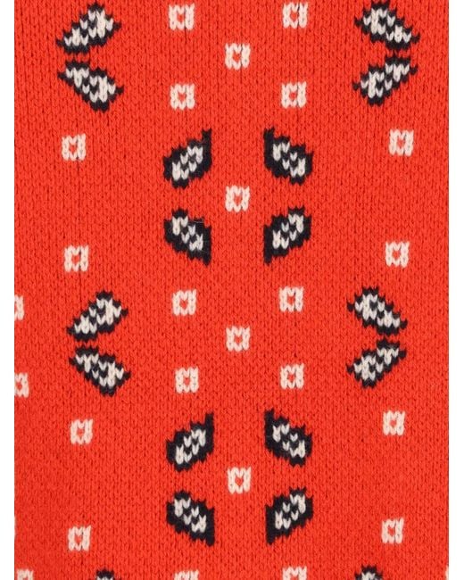 Giada Benincasa Red Bandana-Print Knitted Midi Skirt