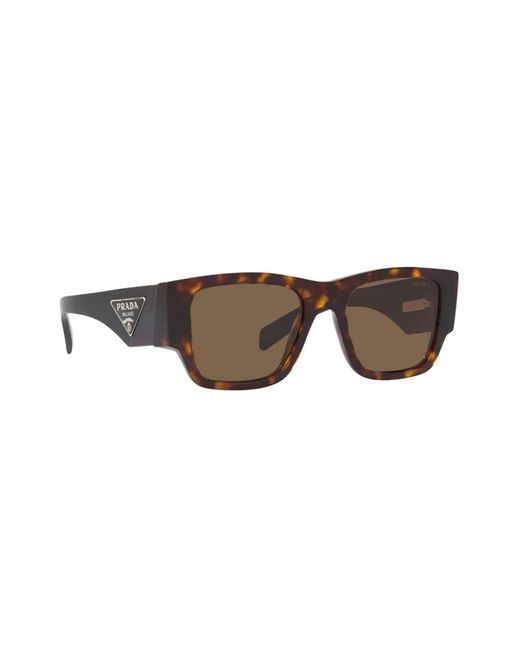 Prada Brown Tortoiseshell-Effect Square Sunglasses for men