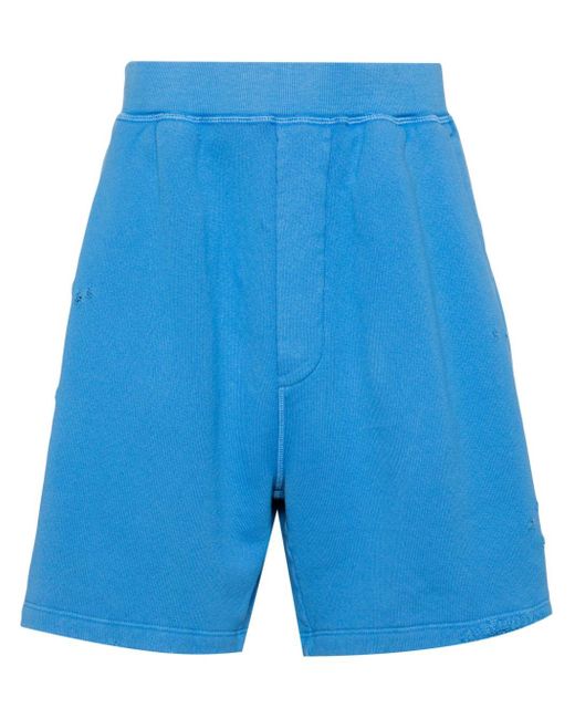 DSquared² Blue Logo-print Cotton Shorts for men