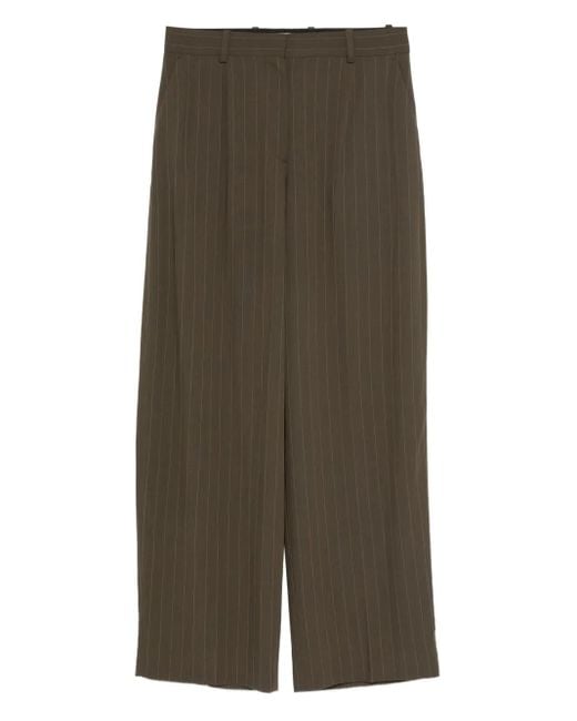 Totême  Green Hose mit Nadelstreifen