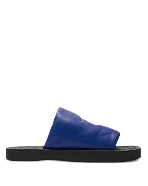 Burberry Blue Ekd Slab Leather Slides for men