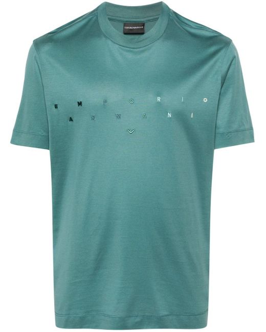 メンズ Emporio Armani ロゴ Tシャツ Green