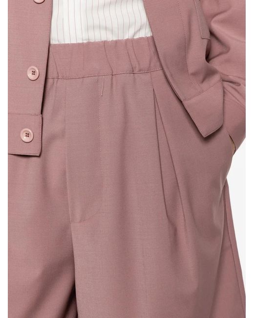 NEW YORK RESIDENT Pink Pleated Elasticated-Waist Shorts for men
