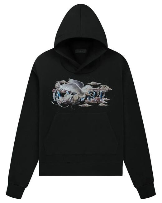 Amiri Black Graphic Print Hoodie for men