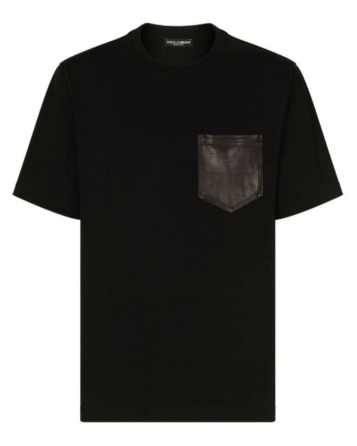 T-shirt en coton à logo Dolce & Gabbana pour homme en coloris Black