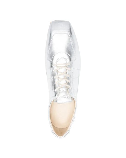 Aeyde White Baskets Uma Métallisées En Cuir