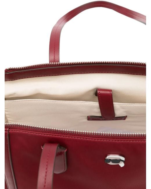 Borsa Tote Con Rifinitura di Karl Lagerfeld in Red